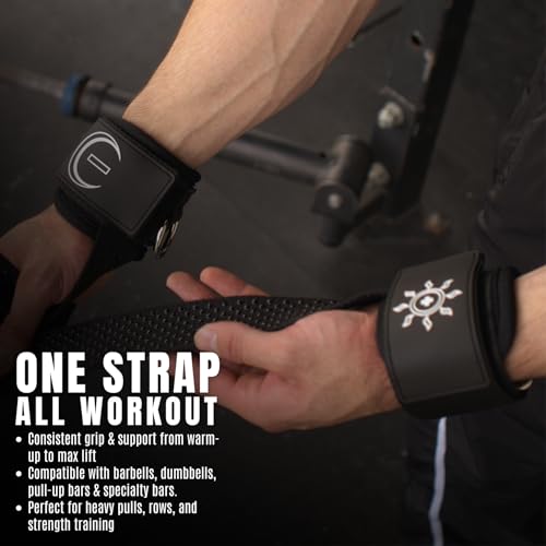 Image of Ekkovision EKKO Weight Lifting Straps With Cuffed D Ring, Wrist Support for Men, Heavy Duty Thick Comfortable Lifting Straps, Secure Fit, Enhanced Grip, Straps for Weightlifting & Gym Training