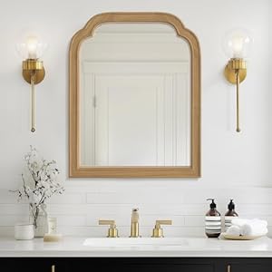 WallBeyond Wood Frame Wall Mirror Decor for Entryway, Living Room or Bedroom Home Decor – Light Woodgrain 16″ x 20″ Natural Color