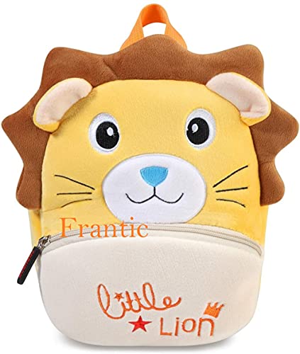 Image of Frantic Kids Soft Velvet Plush Animal Cartoon School Backpack (2 To 5 Years, Yellow, Pink Panda)