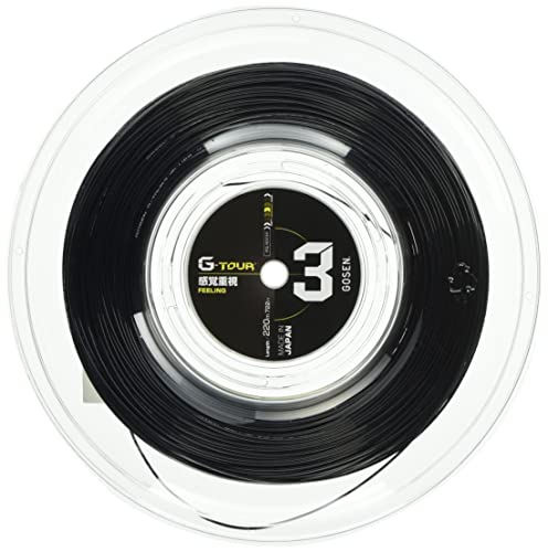GOSEN G-Tour 3, 16L Black 770' Good Feeling at Impact, Polyester Tennis String