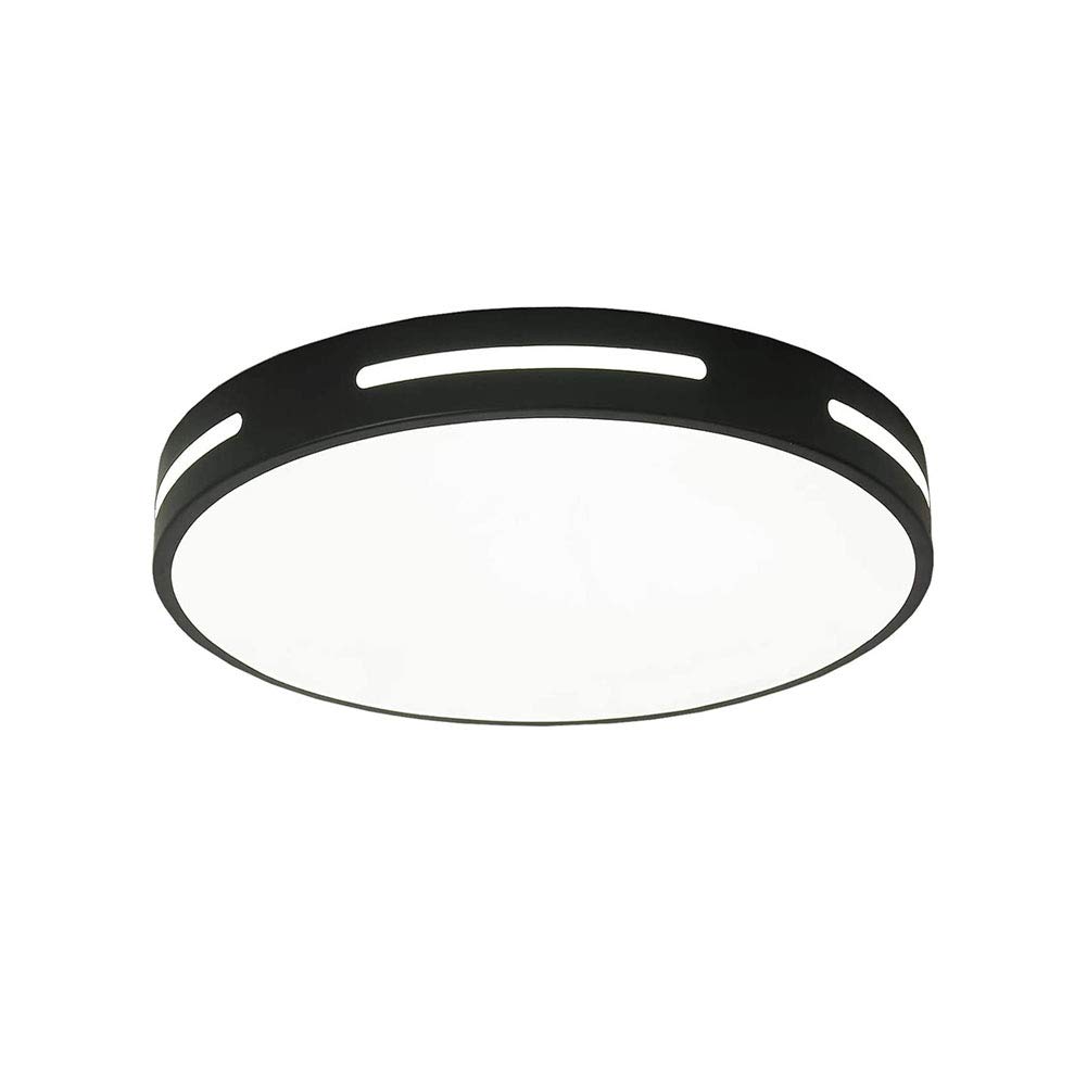Lumière de chambre à coucher de filles avec plafonnier LED rond noir pour balcon et salon