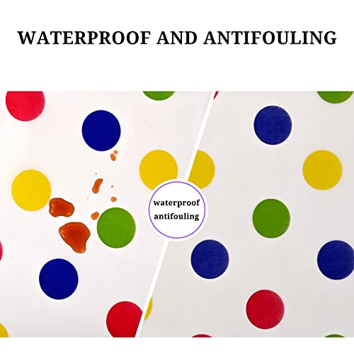 Mtreo 10 Pack 54" X 108" Plastic Tablecloths Rectangular Tablecloths Colorful Polka Dot Disposable Tablecloths For Rectangle Tables Dining Table Covers Cloth For Parties, Picnic,Wedding, Anniversary #TOP3