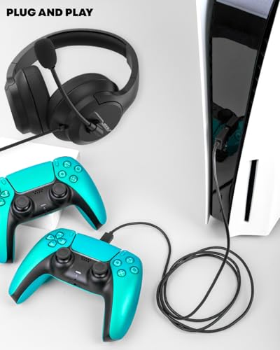 Gaming Headset for Xbox One, PS5, PS4, PC, Sega Game Gear and Other Devices with 3.5mm Audio Jack, plug and play, Gaming Headphones for Nintendo Switch with Clearing Mic, Folding Desig (Black) - Image 4