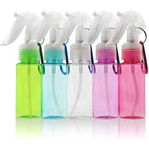 empty spray bottle for hand sanitizer, travel bottle with keychain ,small spray bottle, mini spray bottle, empty spray bottle with leak-proof and refillable, 5pcs（2oz/60ml） Cover
