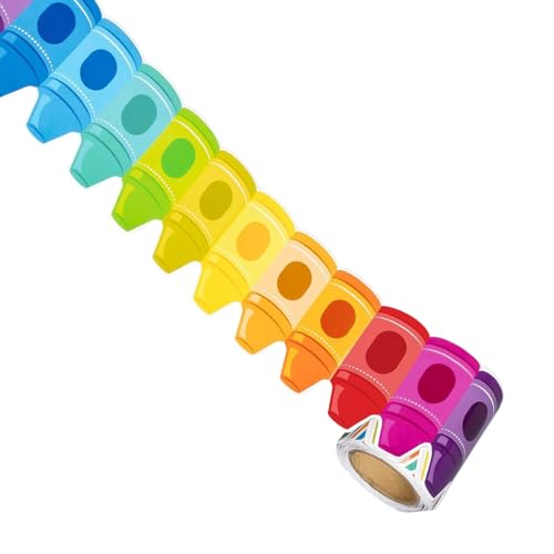 KACCDE Adhesivo de pared con patrón de lápiz colorido para tablón de anuncios, 26 pies para pizarrón de anuncios de aula, pizarra