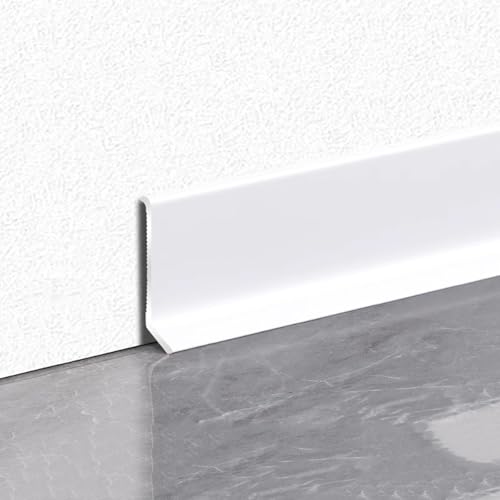 Rodapié de aluminio High-gloss White de 8cm para salones 2