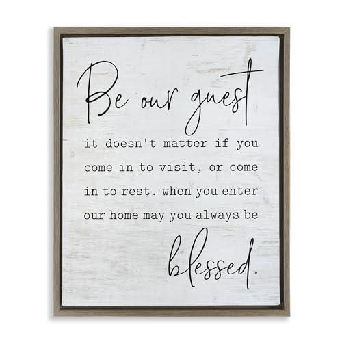 Be Our Guest Family Welcome, 17 x 21 Inch Canvas in Floater Frame