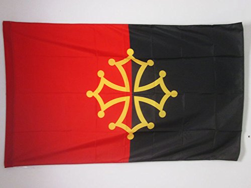 AZ FLAG - Drapeau Occitanie Tolosa - 150x90 cm - Drapeau Occitan 100% Polyester Avec Fourreau et cordelette - Pavillon 110 g