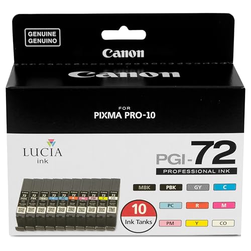 Canon PGI-72 Genuine Ten Color Pack, Compatible with PIXMA PRO-10 Printers