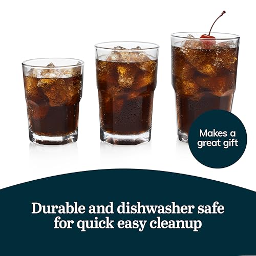 Libbey Boston Tumbler, Rocks, and Juice Glasses, 18 Piece Classic Stackable Glass Cups Set, Versatile, Kitchen Drinking Glasses Set for Everyday Use by Libbey - Image 5