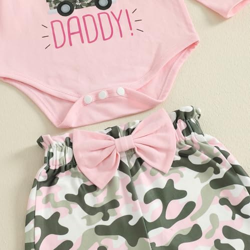 Fall Outfit Newborn Baby Girl Clothes Ruffle Long Sleeve Romper Camouflage Pants Headband Hunting Clothes4