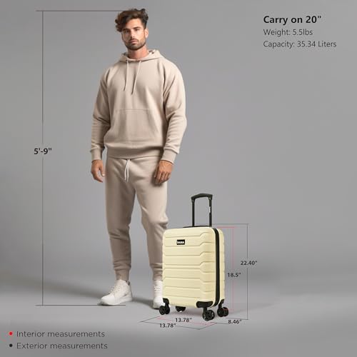 Image of InUSA TREND 20-Inch Carry-On Hardside Spinner Luggage Lightweight Sand