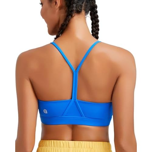 RUNNING GIRL Sports Bras for Women,Y-Back Medium Support Workout Sports Bra Padded Racerback Supportive Bras Push up B-cerulean Blue XX-Large