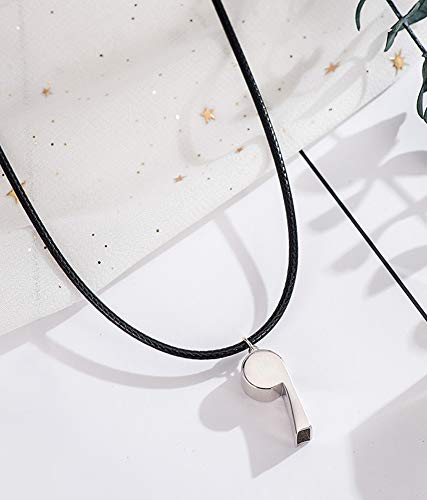 Collar con colgante de silbato en plata 925 unisex 5