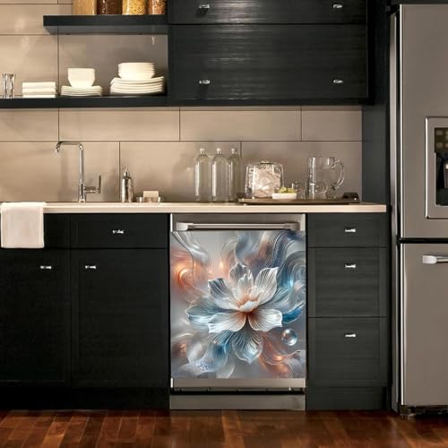 Image of BVBOX Dishwasher Magnet Cover 23 inchx26 inch, Reusable Magnetic Refrigerator Covers, Decorative Magnets Cover Fridge Door Skin Panel Stickers for Home Kitchen Appliance