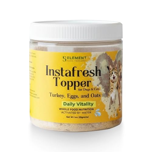 5 Element Food Therapy Instafresh Daily Vitality Topper – Turkey, Eggs & Oats – Natural Dog & Cat Food Topper for Energy, Circulation & Whole-Body Vitality – Whole-Food Nutrition Activated by Water