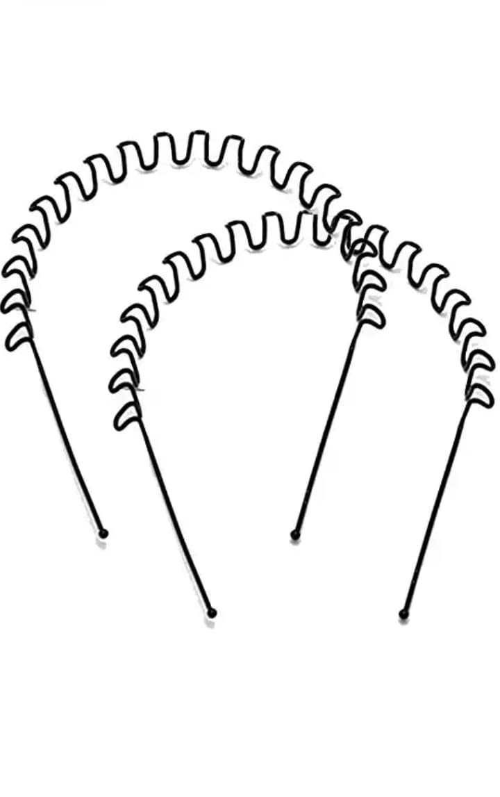 JISHA'S 2PCS UNISEX BLACK METAL HAIR BAND FOR HOLDING FRONT HAIR