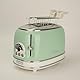 Ariete Vintage 155, 2-Scheiben-Toaster, Retro Toaster mit 6 Toaststufen, Automatischer Auswurf, Auftaufunktion, Herausnehmbares Krümelfach, Gehäuse aus Edelstahl, mit Sandwichzangen, 810W, Vert