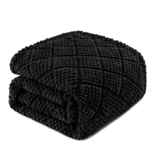 Whale Flotilla Manta Suave de Sofá, Mantas para Cama, Cálida y Mullida para Cualquier Temporada, 130 x 150 cm, Negro
