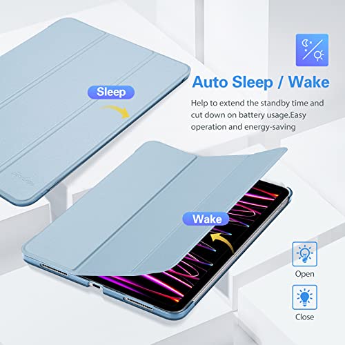 Image of ProCase Smart Case for iPad Pro 12.9 2022202120202018, Slim Stand Hard Back Shell Smart Cover for iPad Pro 12.9 6th Gen5th Gen4th Gen3rd Gen -SkyBlue.