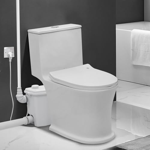 700 Watt Upflush Toilet with Macerator Pump For Basement, One Piece Ma