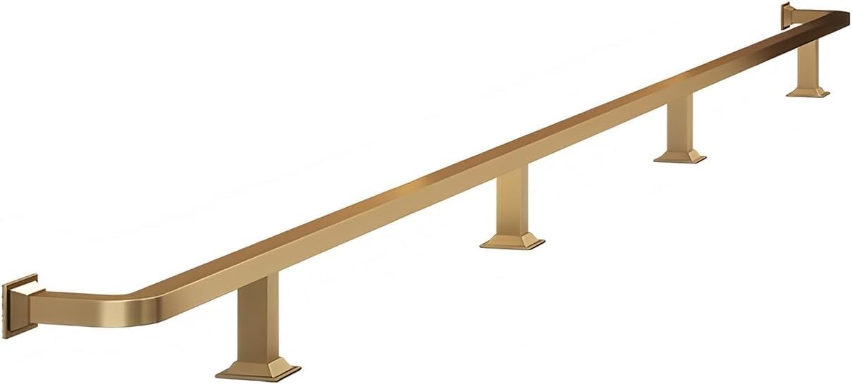 Epano Gold Lxxw Bar Foot Rail Bar Foot Rail, Stainless Steel Wall-Mounted Bars Feet Rails With Durability Supports For Counters Indoor & Outdoor(,3.0M/9.84Ft)