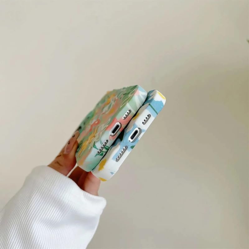 Image of COVERLY for iPhone 15 Plus 3D Trendy Rainbow Flower Phone Case,Premium Texture Luxury Retro Cute Multi Color Artistic Cool Design -Aesthetic Shades Heart Princess Cover for Apple iPhone 15 Plus