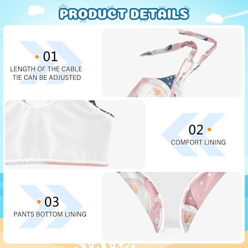 KLL Cute Christmas Gnomes Girls' 2 Pieces Bikini Set Beach Swimsuits Swimming Suits Adjustable Strap4