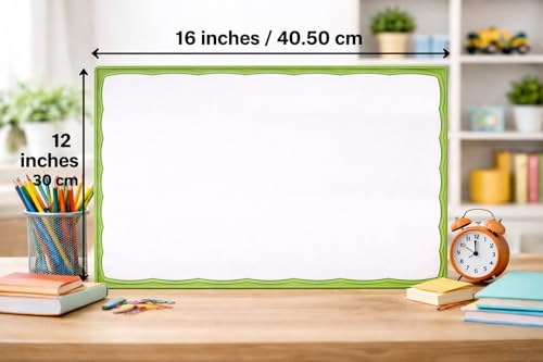 Image of YAJNAS Slate Double Sided Whiteboard and Green Chalkboard for Kids, Non-Toxic Learning Board, 16x12 Inches (40.5x30 cm), Assorted Frame Colors