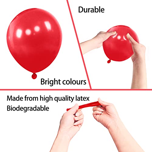 Image of 200pcs Red Balloons 5 Inch, Small Mini Latex Balloons for Party Birthday Baby Shower Anniversary Festival Arch Garland Decoration