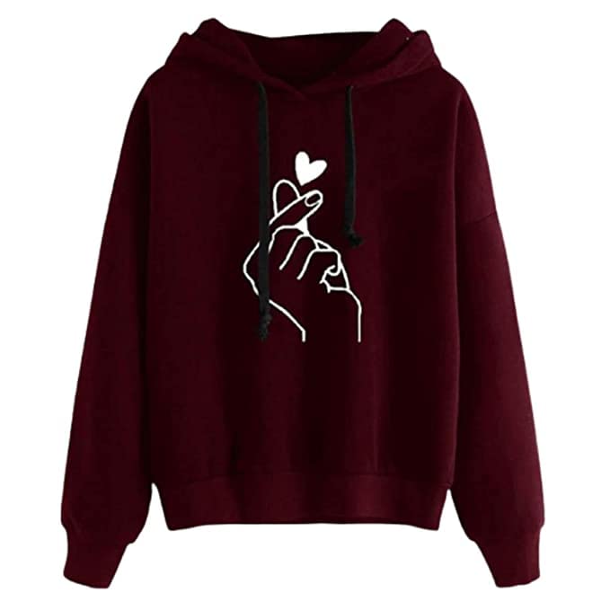 Image of Women Cotton Printed Hooded Hoodies