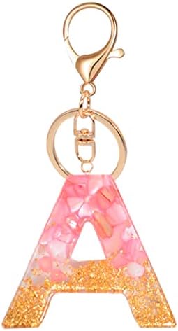 MBOAH Pink Initial Letter Keychain for Women、Kids、Teens、Girls、Sisters、Couples，Cute Key Chain Accessories for Car Keys、Wallet、Backpack，Personalized Funny Gift for Girlfriend、Boyfriend、Family(Letter：A)