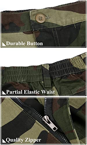 Aptro Men'S Cargo Pants Camo Casual Work Military Tactical Pants Green Camo 34 thumb #1