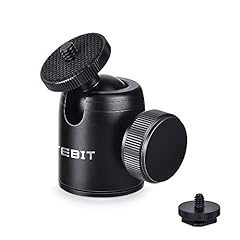 UTEBIT Mini Kugelkopf Stativkopf, 24mm Dia Ball Head 360° Drehbar mit 1/4" Schraube, 3/8" Innengewinde, 1/4" Hot Shoe Adapter Max Traglast bis 5kg Geeignet für DSLR-Kameras, Stativen, Blitzlichtern