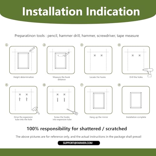Farmer 28X36 Inch Rectangle Frameless Mirror, Rectangle Mirror With 1 Inch Beveled Edge, Beveled Bathroom Wall Mounted Mirror thumb #5