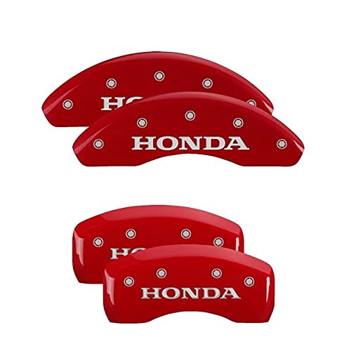 Image of MGP Brake Caliper Covers 2018+ Honda Accord | Requires 17 inch+ Wheels, Red Powder-Coated Aluminum, 4 PCS Front and Rear,Honda Engraving