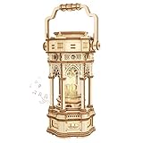 ROKR 3D Wooden Puzzles Mechanical Music Box - DIY Rotating Vintage LED Lantern 11.8', Hands-on...