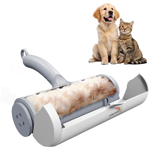 Image of CALMZY Pet Hair Removal Tool, Reusable Lint Roller for Pet Hair, Dog Hair Remover Couch for Cleaning Rug, Carpet, Bed, Cat Hair Remover & Updated 2025, Pet Hair Remover Roller (Grey & White)