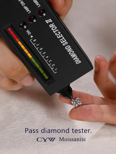 D Color VVS1 Clarity Moissanite Sparkle Stud Earrings for Women, Really Authentic Solid 925 Sterling Silver, Valentines Anniversary Birthday Mothers Day Jewelry, Ideal Gift for Her3