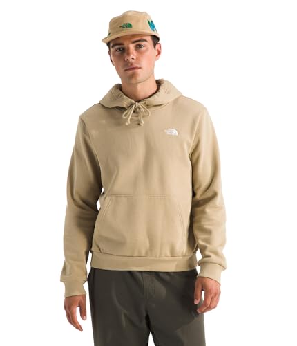 The North Face Men's Evolution Simple Dome Hoodie (Standard & Big Size) - Everyday Adventure Hood, Embroidered Logo, Khaki Stone, Large