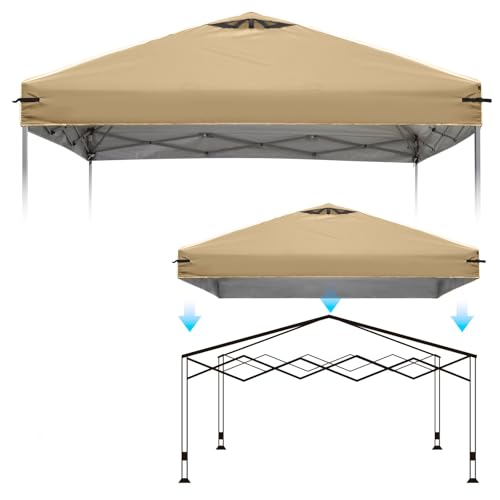 Ersatzdach Pavillon 3x3 mit verstellbarem Riemen, passend für Oberbreiten von 114-118 Zoll, wasserdicht und UV-beständig für Schatten im Freien (nur Dach) (Beige) Ersatzdach Pavillon 3x3 mit verstellbarem Riemen, passend für Oberbreiten von 114-118 Zoll, wasserdicht und UV-beständig für Schatten im Freien (nur Dach) (Beige)