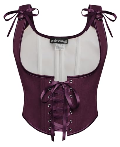 Image of Scarlet Darkness Women's Underbust Corset Top Renaissance Medieval Lace-up Boned Fairycore Pirate Corsets