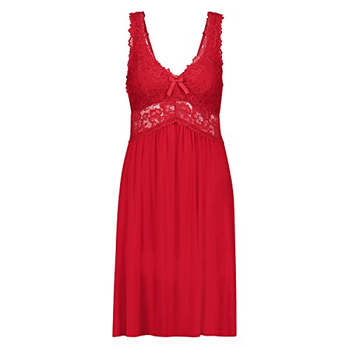 Preisvergleich Produktbild Hunkemöller Damen Slipdress Modal Lace, Tango Red [108101], M