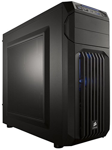 Image of Corsair Carbide Spec-01 CC-9011056-WW Windowed Mid-Tower ATX Gaming Case with Fan (Black and Blue)