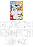 HENBRANDT 48 x Mini Super Fun Puzzle Books for Kids A6 Activity Book Colouring Book Wordsearch Fun Party Favour Stocking Fillers Xmas Colouring Books for Boys and Girls