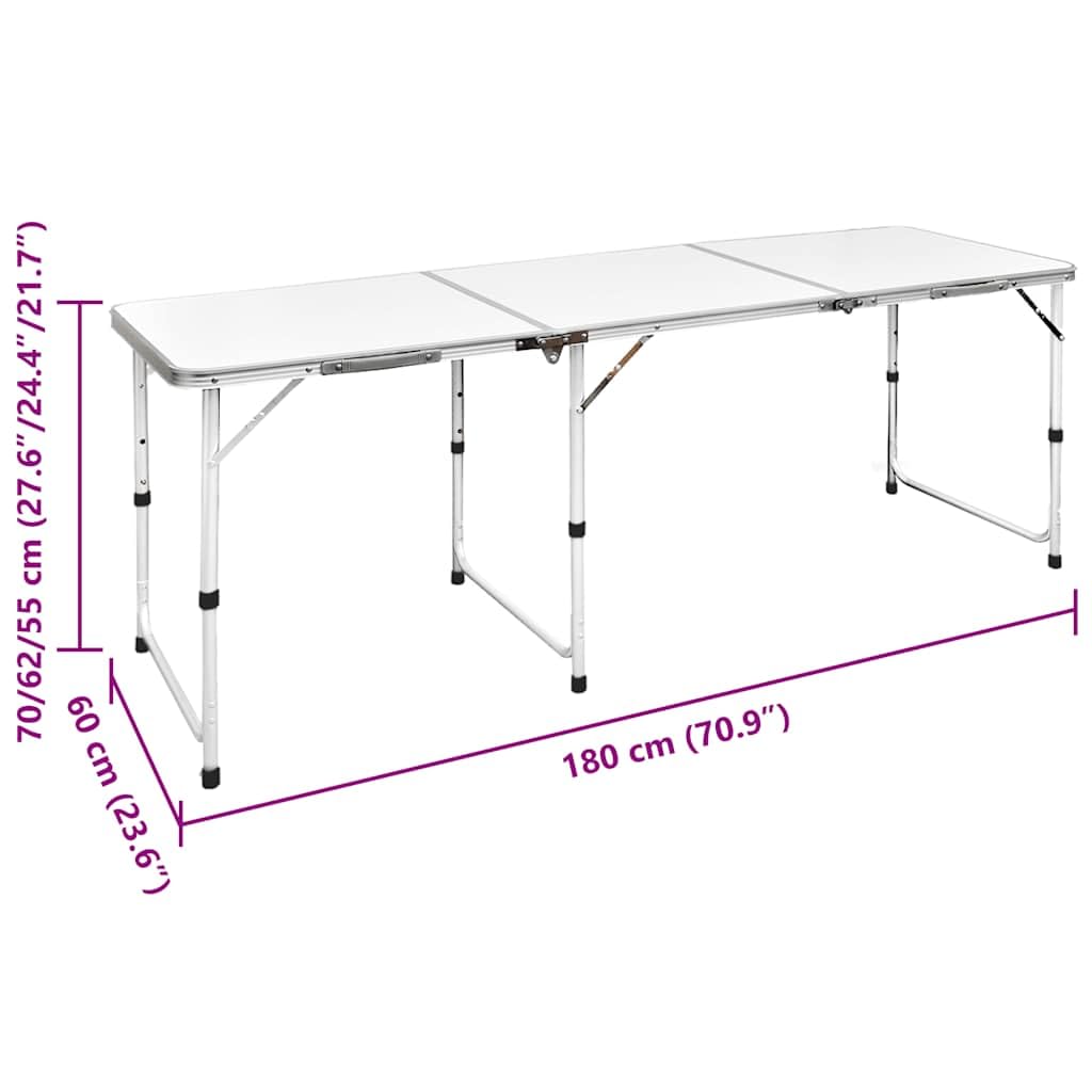 vidaXL Campingtisch 6 Falthocker 180x60cm Koffertisch Gartentisch Campingmöbel