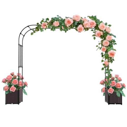 BUKLIYN Arch Trellis - 126(L) * 95(H) inch, Raised Garden Bed with Trellis, Suitable for Garden, Balcony, Terrace Decoration, Black
