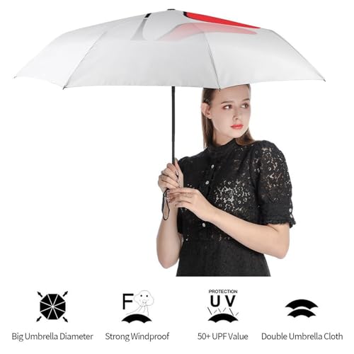 Parapluie automatique compact avec imprimé chaussures rouges à talons - 4