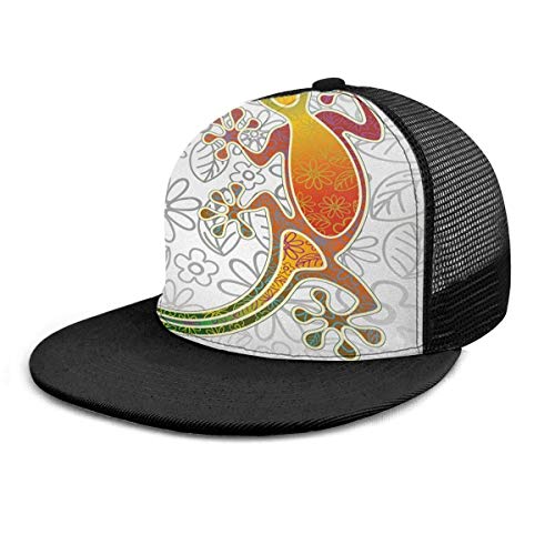 Preisvergleich Produktbild Generic Baseballmütze Batik Native Southeast Gecko Eidechse Baseballmützen Trucker-Mütze Summer Sun Sports Outdoor Snapback Hats Black