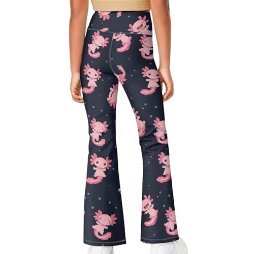 Image of Girls Leggings Floral Print High-Waisted Flared Pants 5-14 Years